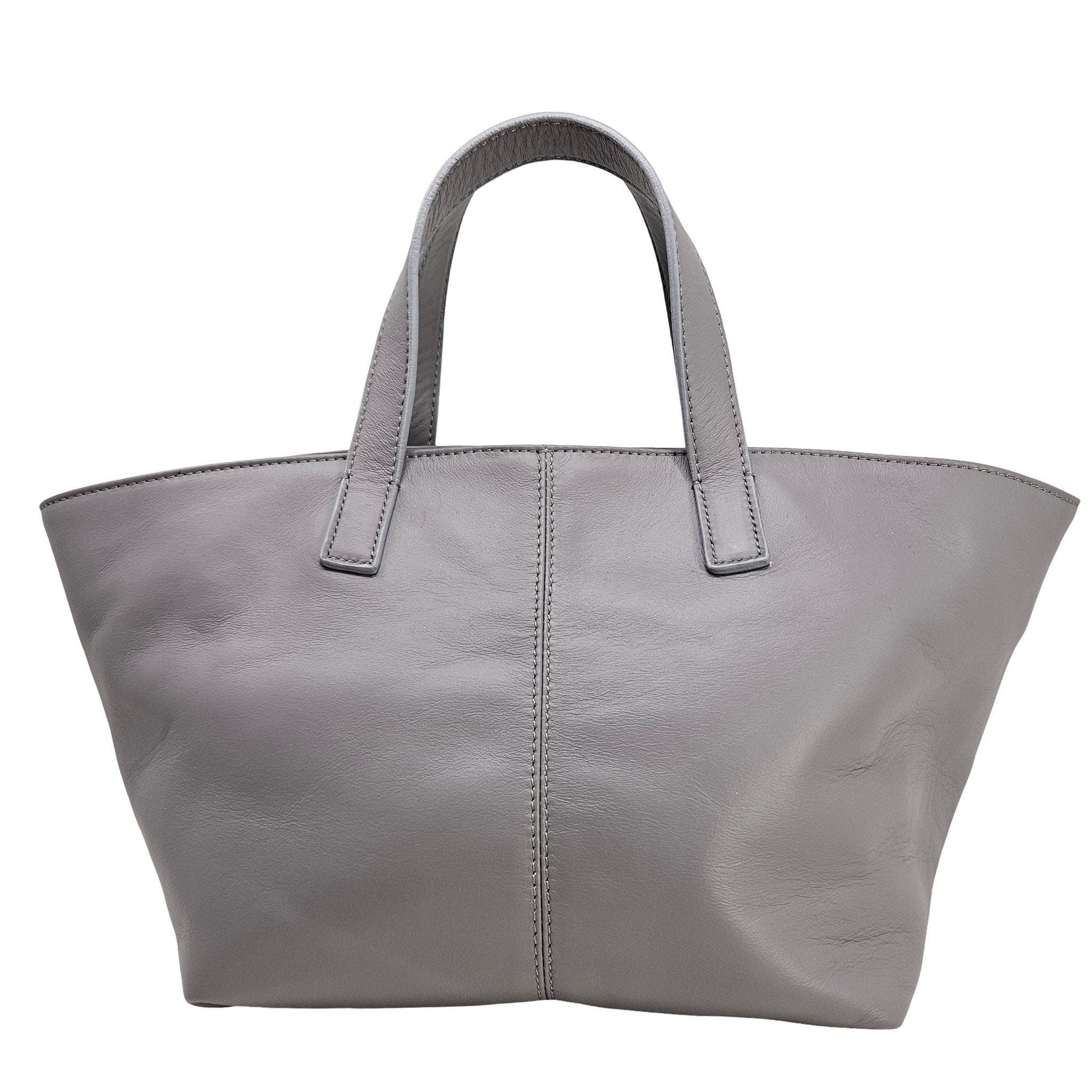 Madison Maison Leather Lock Tote Bag, Alternate, color, Light Grey