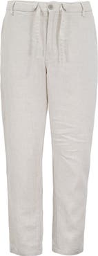Lords of Harlech Solid Linen Drawstring Pant