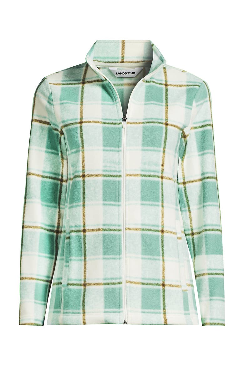 Anyweather Fleece Full Zip Jacket, Alternate, color, Mint Sky Buff Check