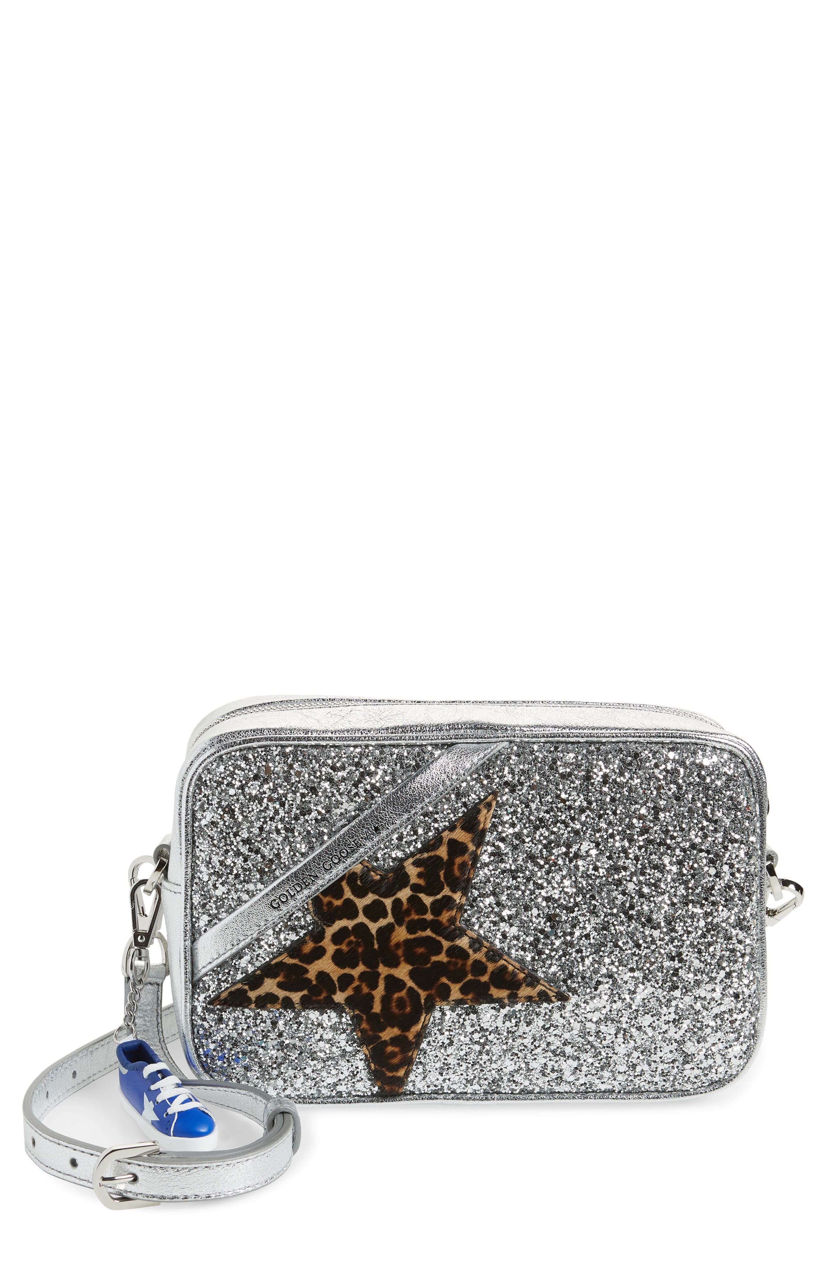 Star Genuine Calf Hair & Leather Camera Bag, Main, color, SILVER/ LEO 80742