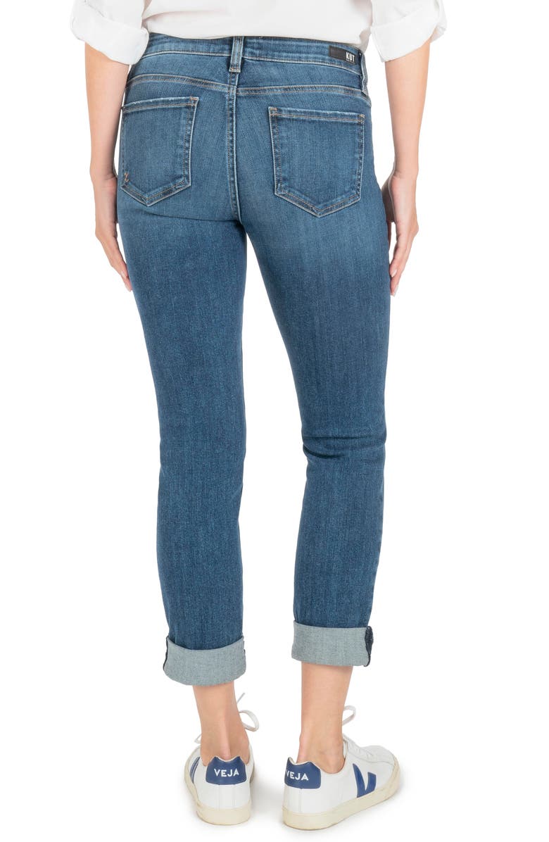 SWAT FAME KUT from the Kloth Catherine Ripped High Waist Boyfriend Jeans, Alternate, color, 