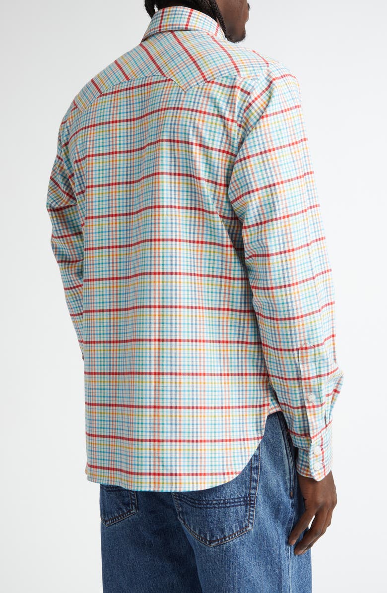 Drake's Brushed Tablecloth Check Western Shirt, Alternate, color,