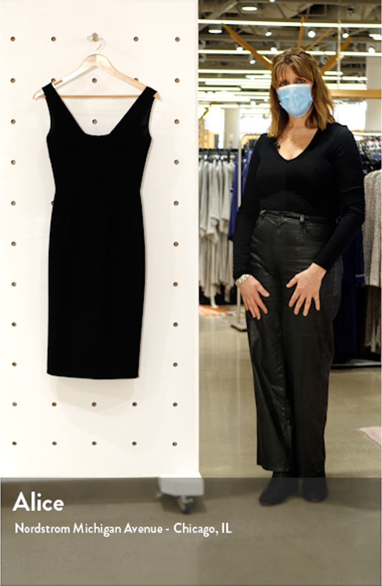 Square Neck Wool Crepe Sheath Dress, sales video thumbnail