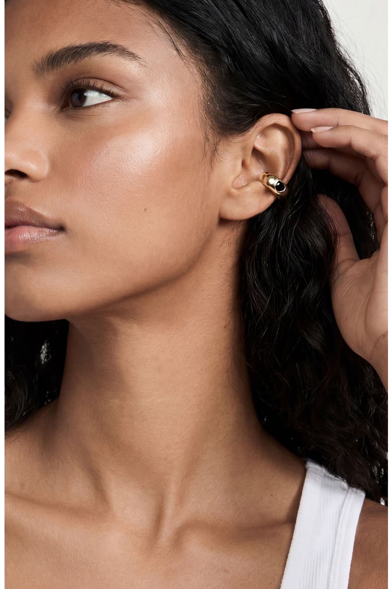 Hammered Ear Cuff, Alternate, color, BLACK