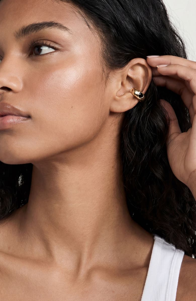 Ettika Hammered Ear Cuff, Alternate, color, Black