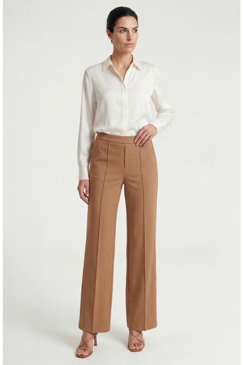 Kayla Wide Leg Pull-On Trousers, Alternate, color, RICH CAMEL