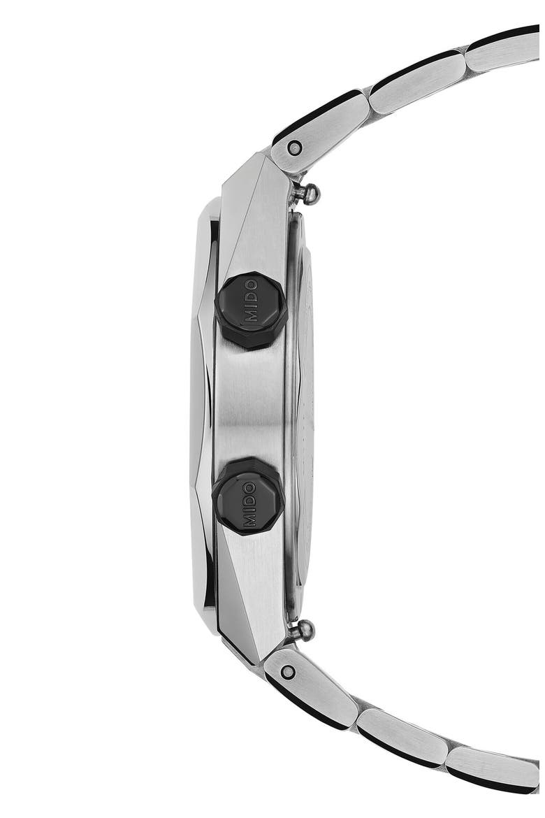 Multifort 8 Two Crowns Automatic Bracelet Watch, 40mm, Alternate, color, BLACK