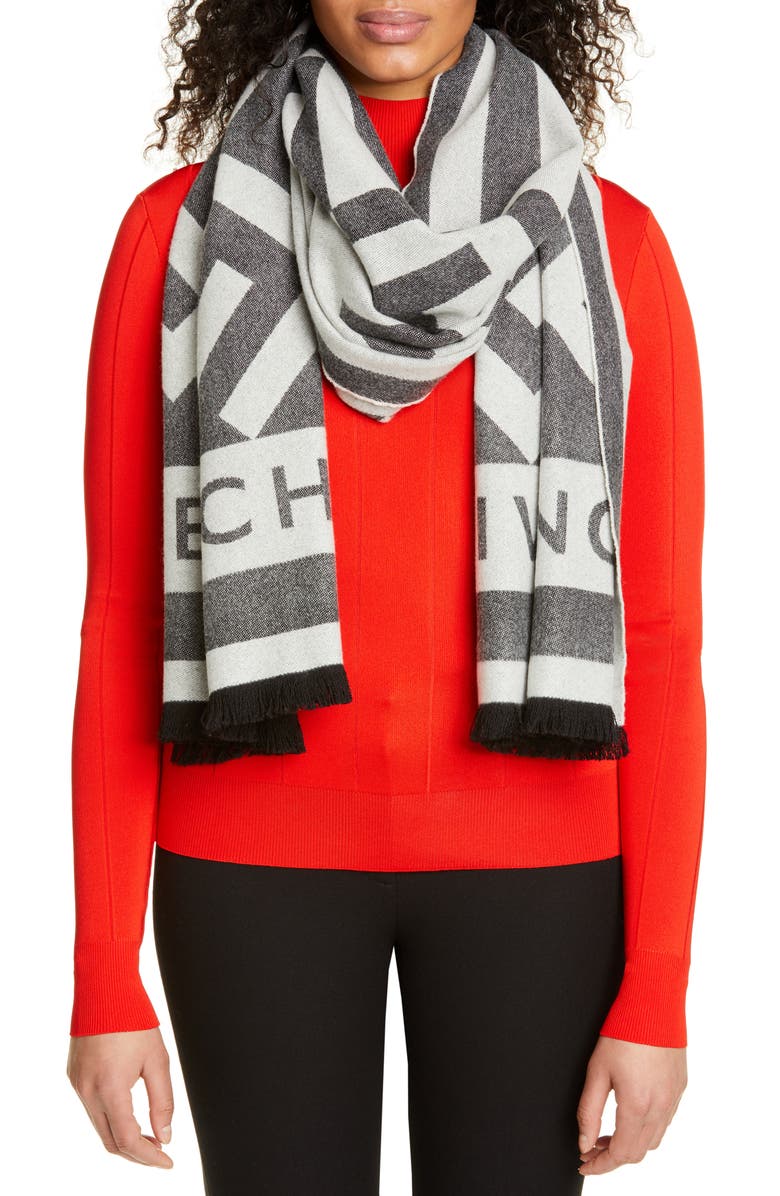 Givenchy Nouveau G Wool & Cashmere Scarf, Alternate, color, 