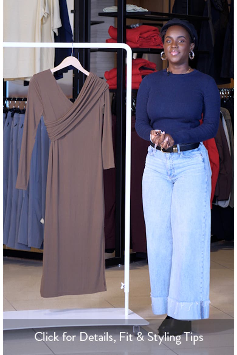 Bevelyn One-Shoulder Long Sleeve Body-Con Midi Dress video