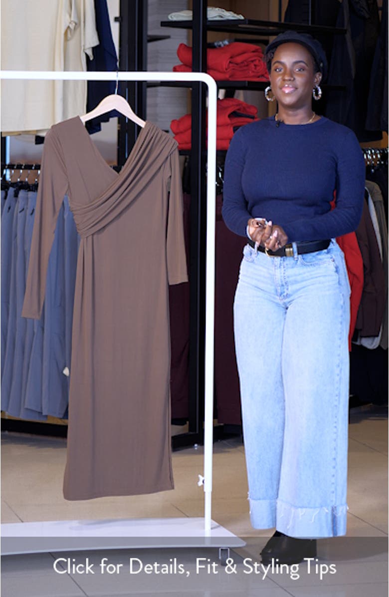 Bevelyn One-Shoulder Long Sleeve Body-Con Midi Dress, sales video thumbnail