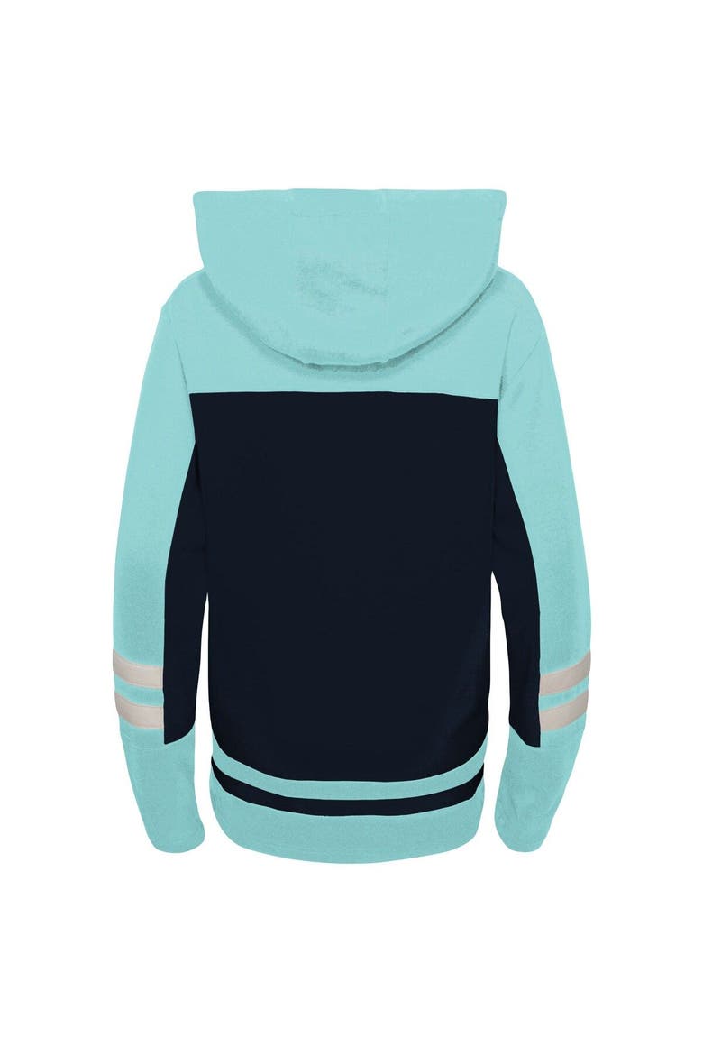 Youth Deep Sea Blue Seattle Kraken Ageless Revisited Home Lace-Up Pullover Hoodie, Alternate, color, Navy