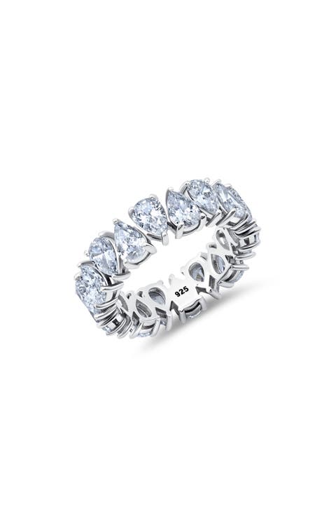 Pear Cut Cubic Zirconia Eternity Ring