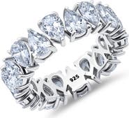 Crislu Pear Cut Cubic Zirconia Eternity Ring