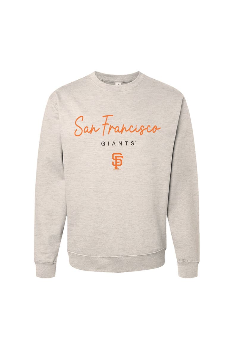 Women's Soft as a Grape  Oatmeal San Francisco Giants Pigment Dye Crewneck Sweatshirt, Main, color, Oatmeal