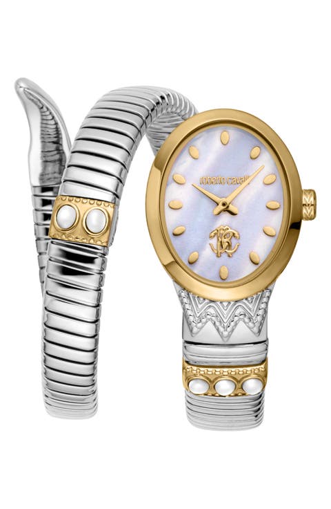 Serpente Ornato Snake Wraparound Bracelet Watch, 22.5mm x 34mm