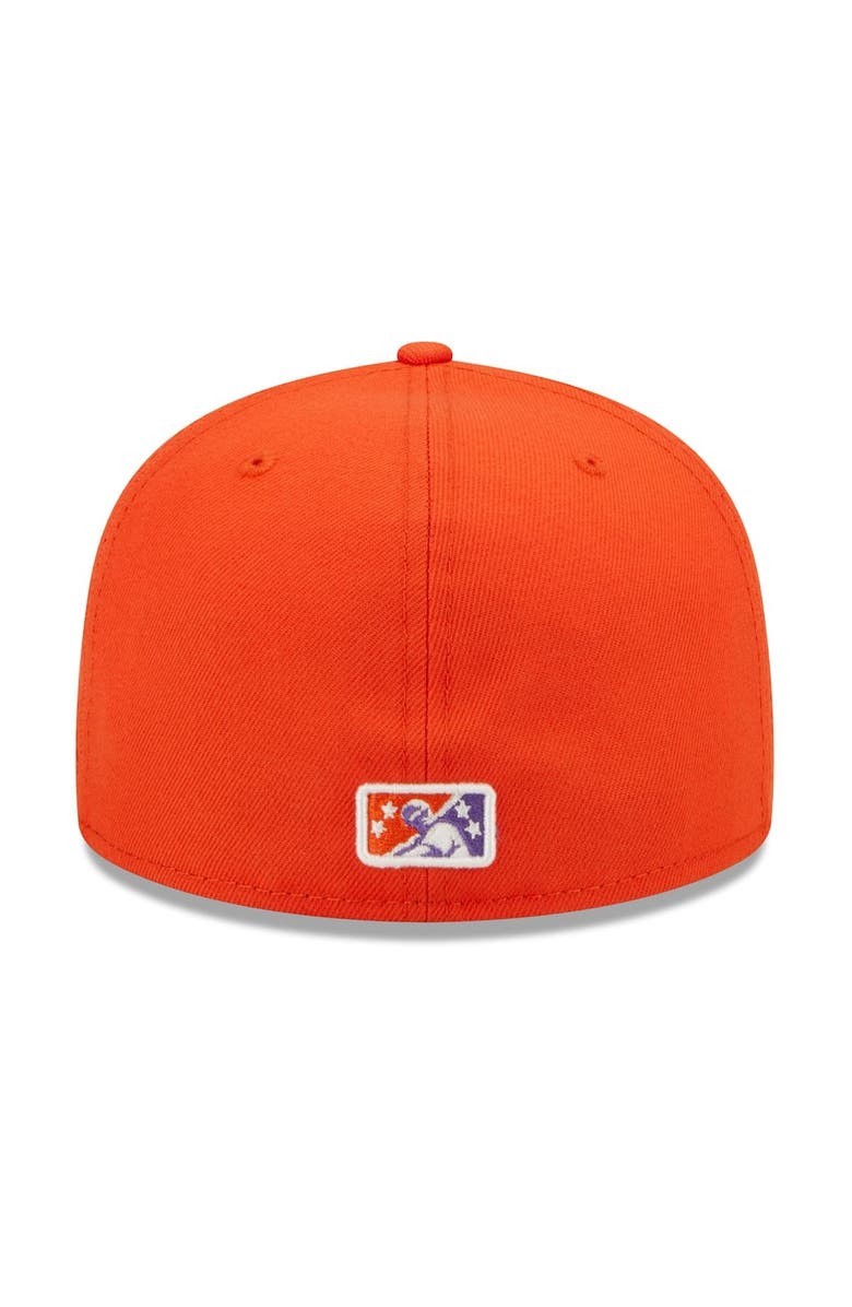 New Era Men's New Era Orange/Purple Wichita Wind Surge Honey Butter Chicken Biscuit Theme Night 59FIFTY Fitted Hat, Alternate, color, Orange