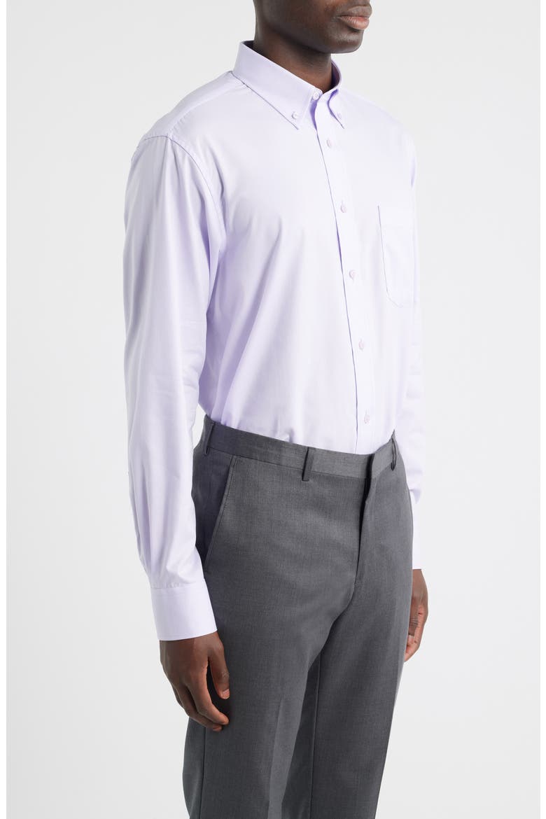 Regular Fit Light Purple Cotton Twill Button-Down Shirt, Alternate, color, LILAC