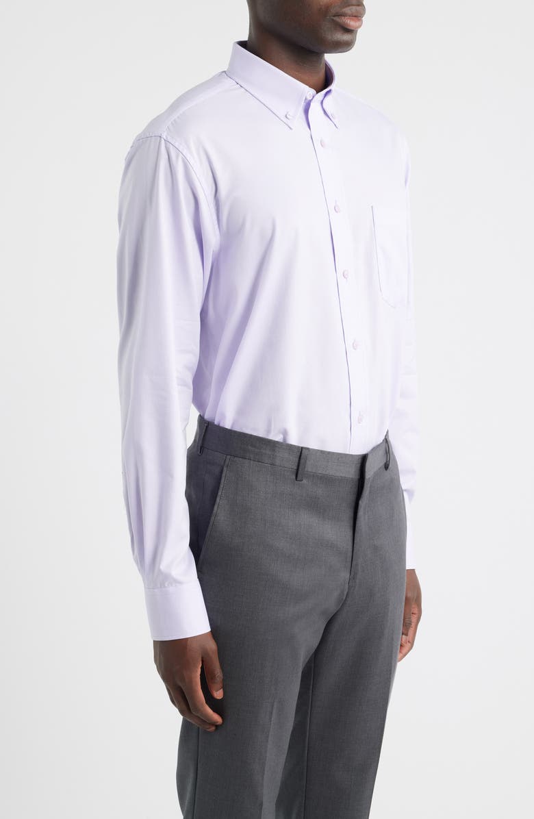 Roffe Accessories Eagle Regular Fit Light Purple Cotton Twill Button-Down Shirt, Alternate, color, Lilac