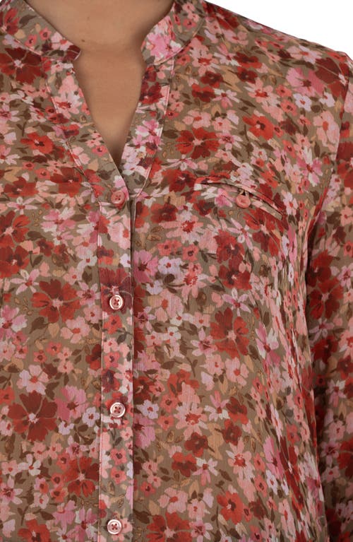 Kut From The Kloth Jasmine Chiffon Button-up Shirt In Multi