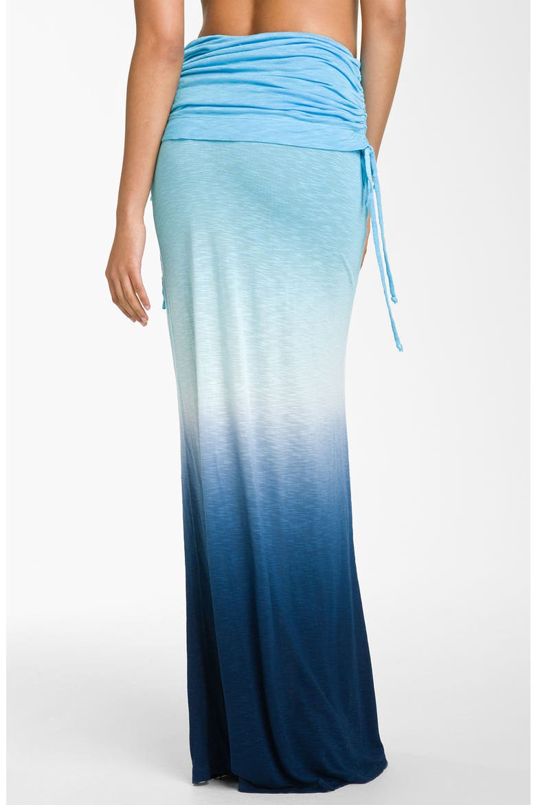 'Sierra' Fold Over Maxi Skirt, Alternate, color, SKY/ NAVY OMBRE