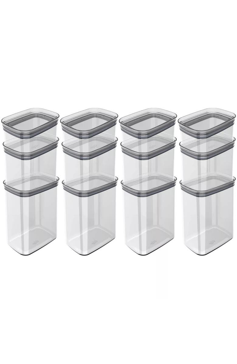 OU Airtight Clear Stackable Food Storage Container Set with Leak Proof Lid, Main, color,