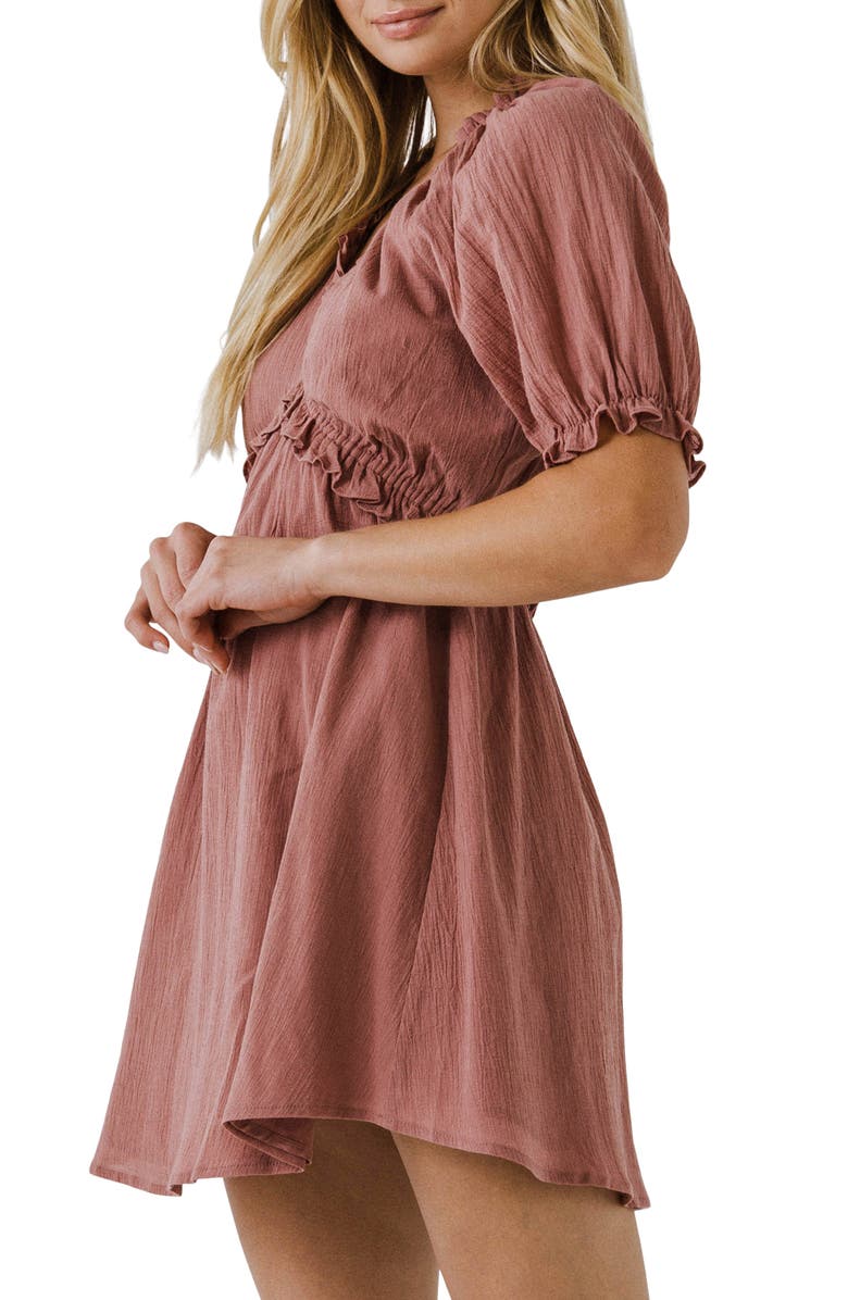 Free the Roses Ruffle Babydoll Minidress, Alternate, color, Mauve