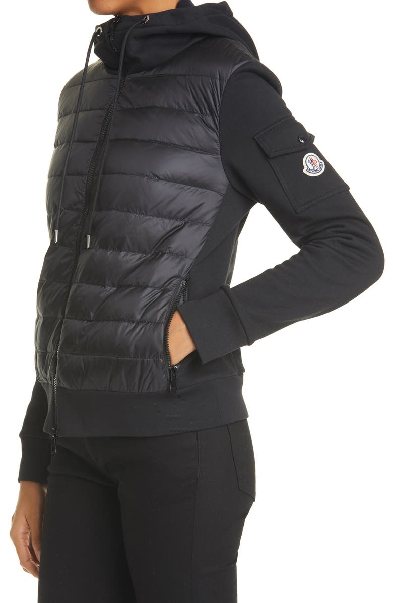 Moncler Quilted Down Hoodie, Alternate, color, Black
