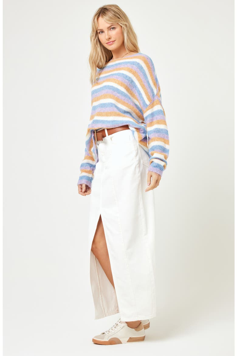 Ciao Bella Denim Maxi Skirt, Alternate, color, MERINGUE