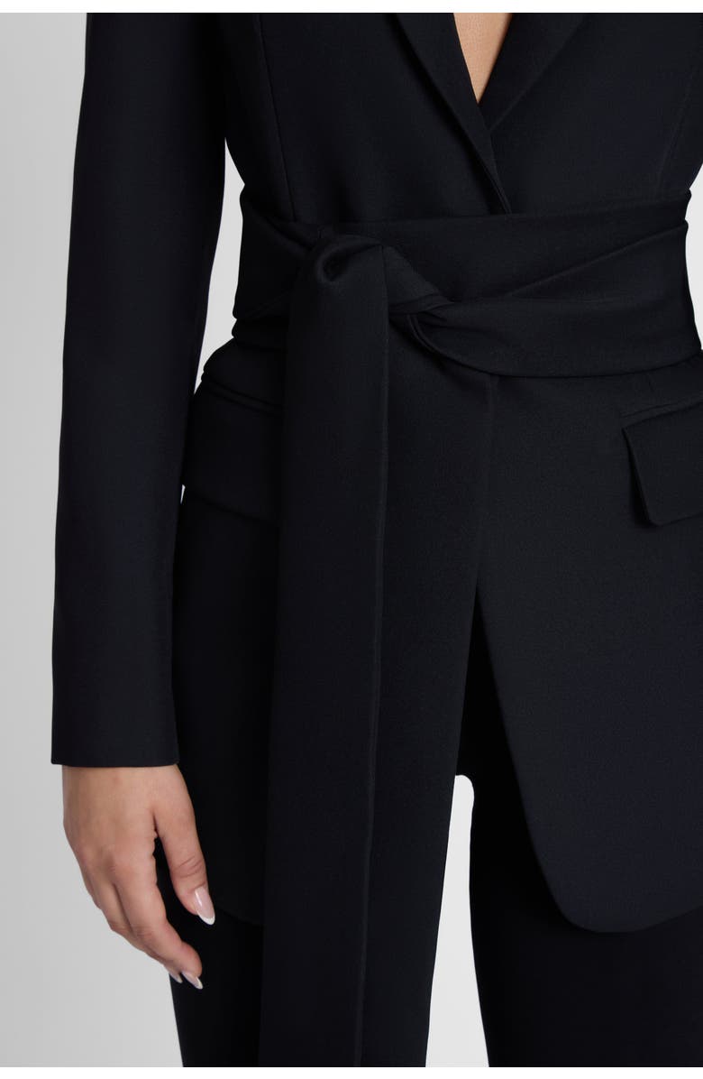 LEAU Classic Column Tailored Belted Blazer, Alternate, color, Black
