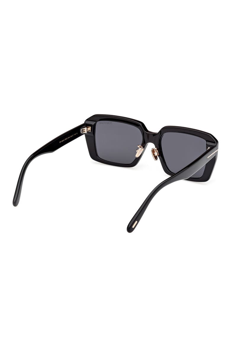 54mm Square Sunglasses, Alternate, color, SHINY BLACK / SMOKE
