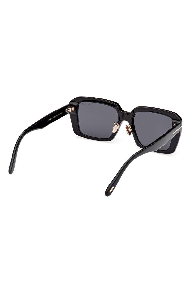 TOM FORD 54mm Square Sunglasses, Alternate, color, Shiny Black / Smoke