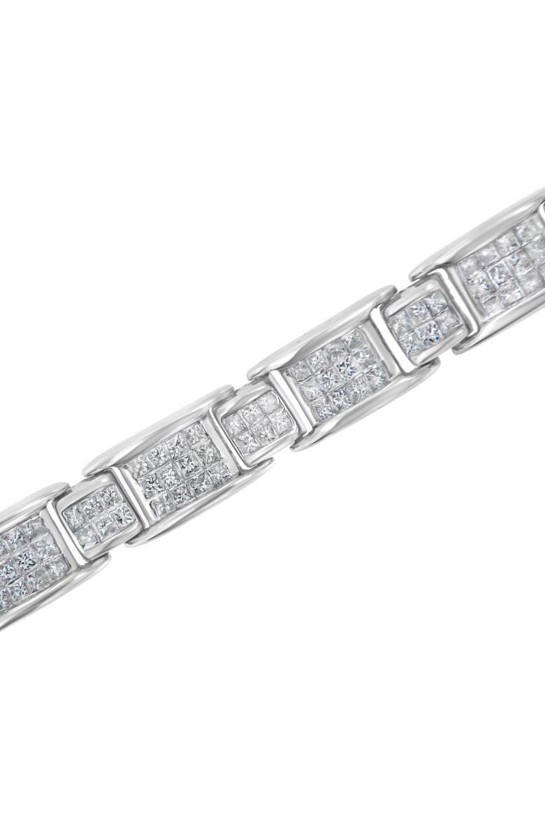 14K White Gold 5Cttw Diamond Alternating Station Tennis Bracelet, Alternate, color, White