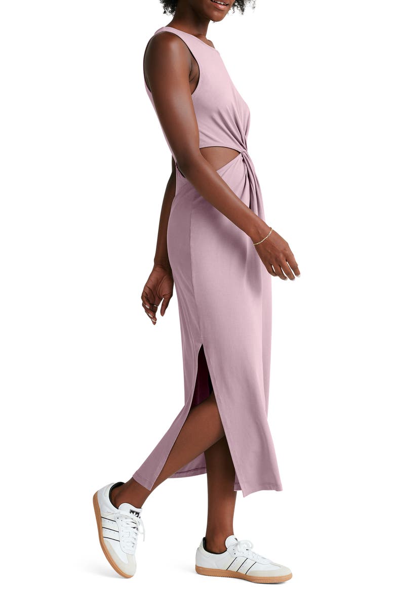 Around the World Front Twist Midi Dress, Alternate, color, BLUSH BLOOMS