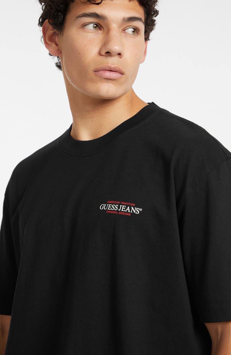 GUESS JEANS American Trad Logo Cotton Graphic T-Shirt, Alternate, color, 