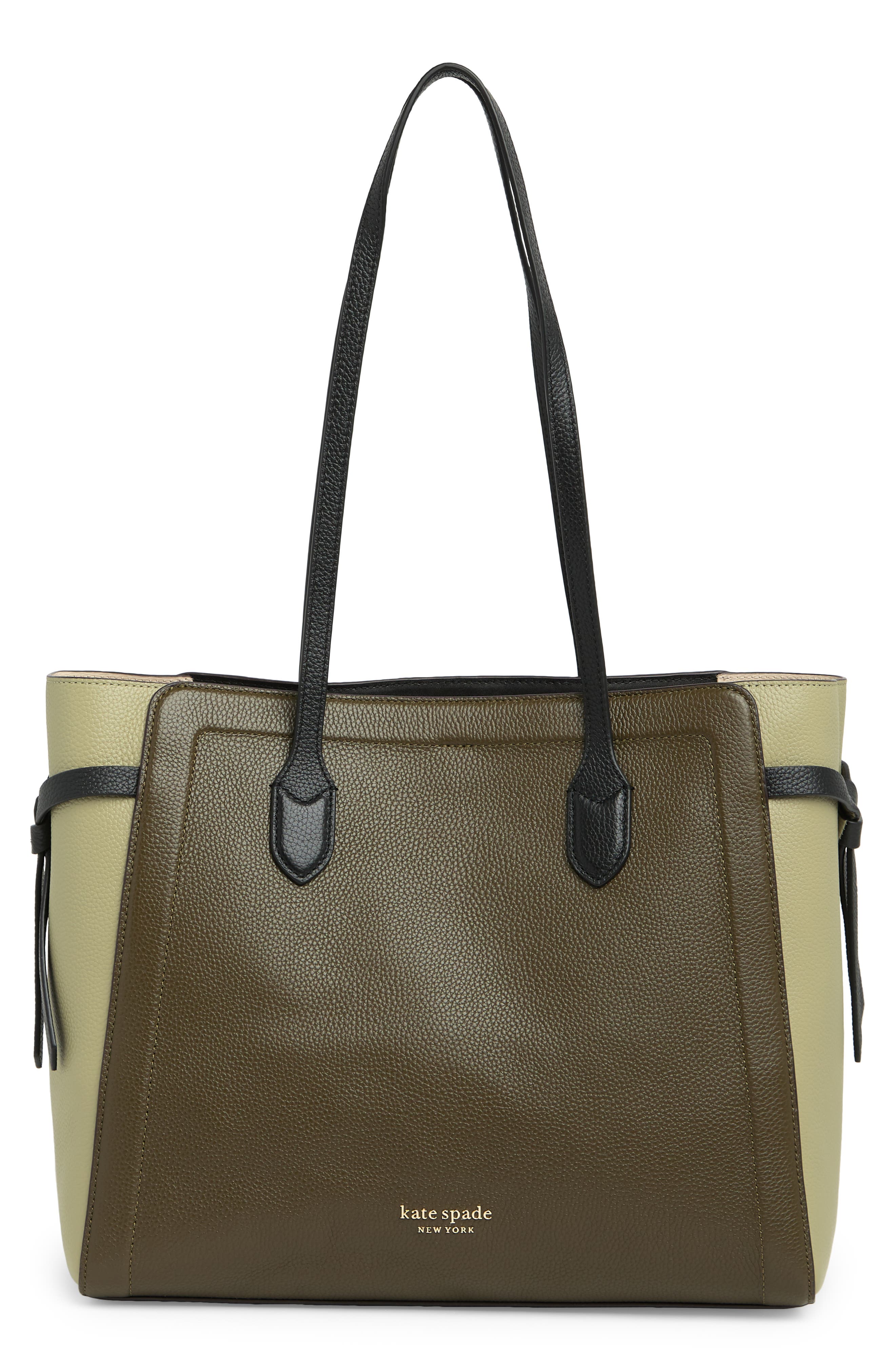 Kate Spade New York knott colorblocked pebble leather tote, Main, color, 