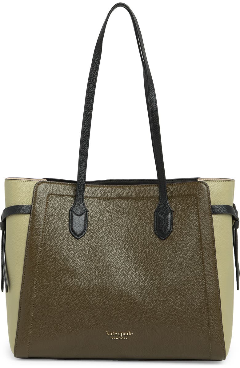 Kate Spade New York knott colorblocked pebble leather tote, Main, color,