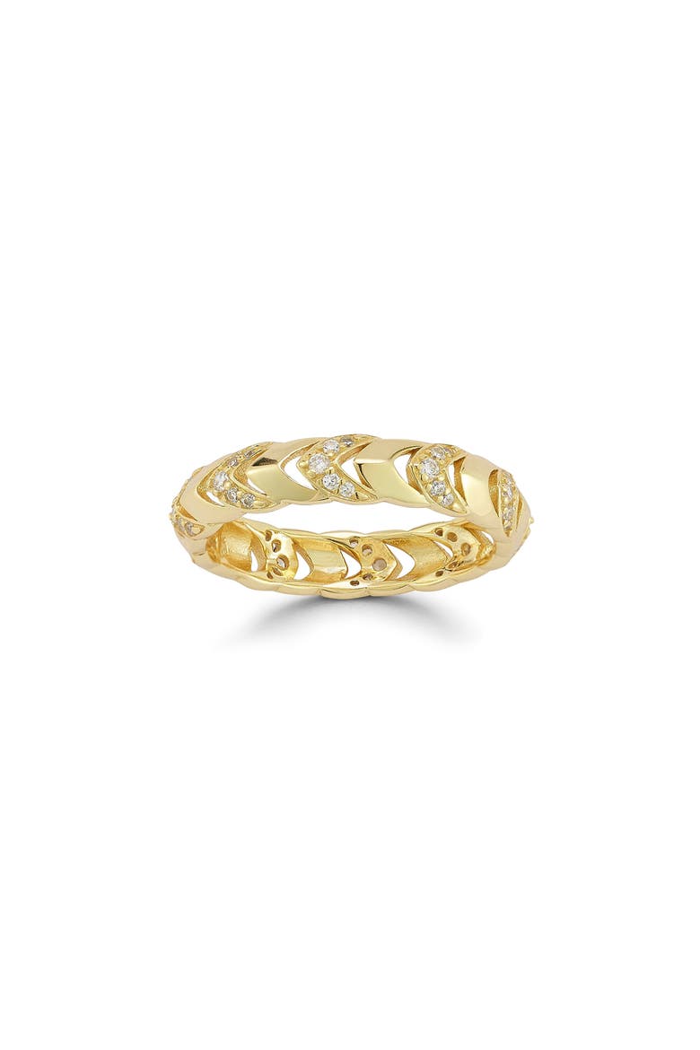 CZ Chevron Band Ring, Main, color, GOLD