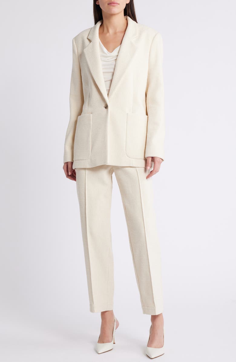 BOSS Janka Ribbed Jacket, Alternate, color, Soft Cream