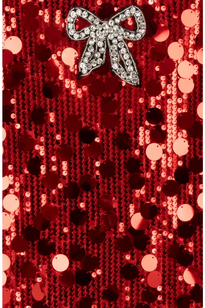 Kids' Sequin Puff Sleeve Shift Dress, Alternate, color, RED