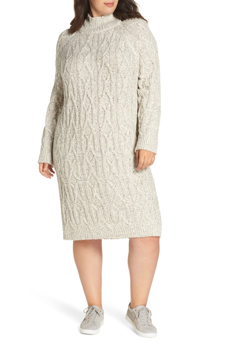 BP. Cable Knit Sweater Dress, Main, color,