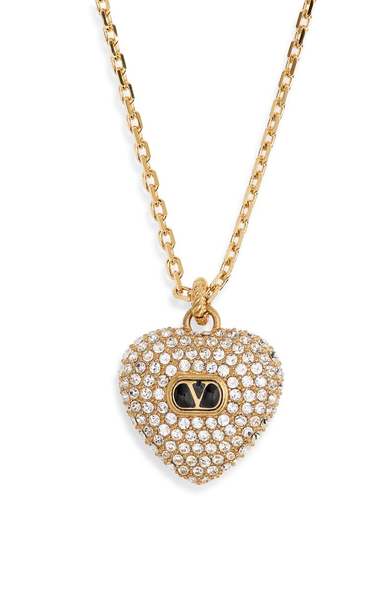 Valentino Garavani Coeur Royal Pendant Necklace, Main, color, Oro/ Rosso