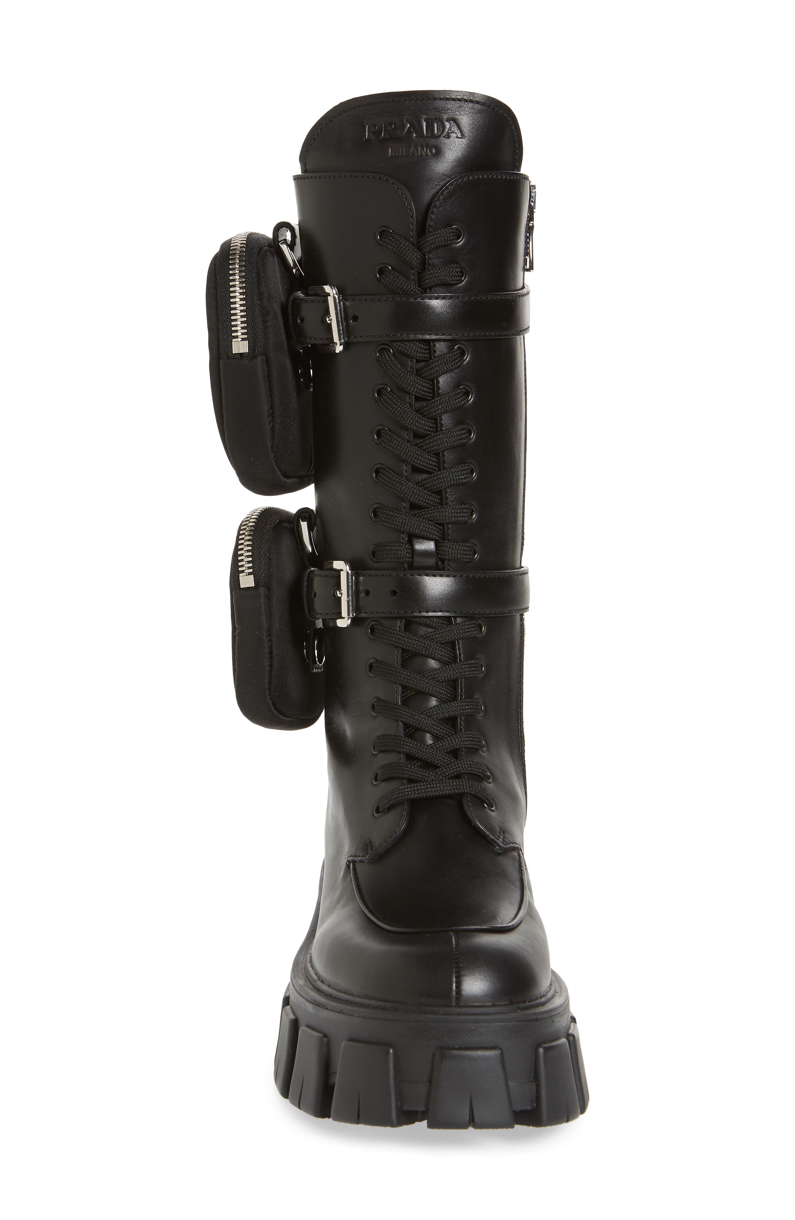 Prada Monolith Mini Bag Knee High Boot, Alternate, color, 