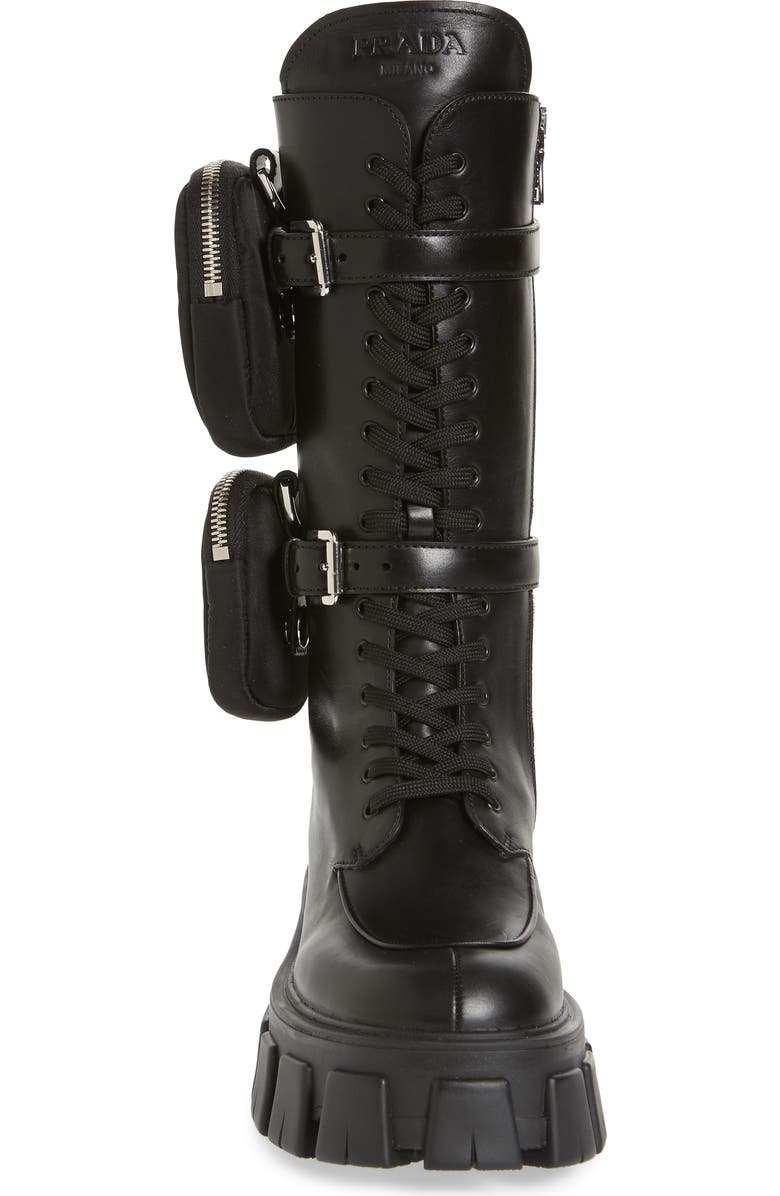 Prada Monolith Mini Bag Knee High Boot, Alternate, color,