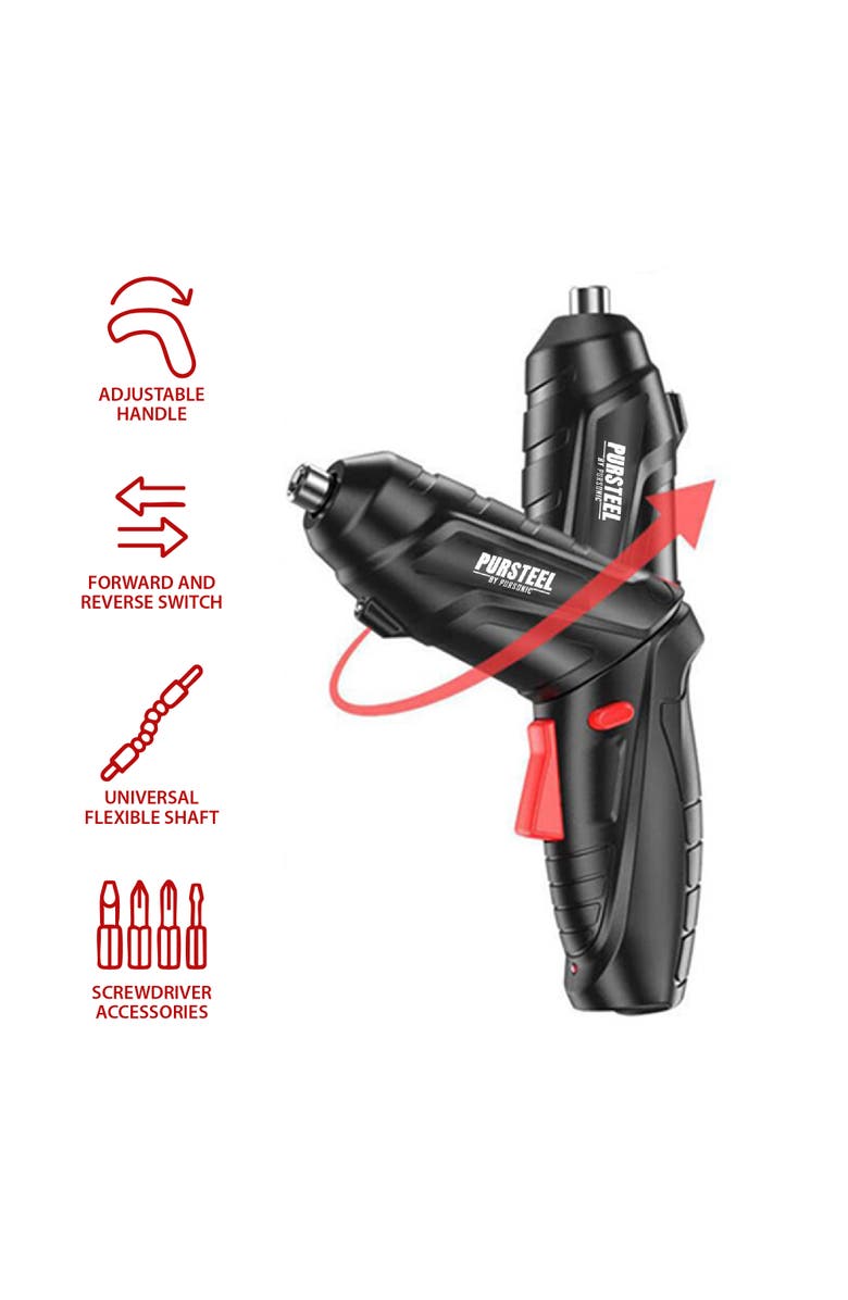 PURSONIC Electric Screwdriver 47 Piece Set, Alternate, color, Black
