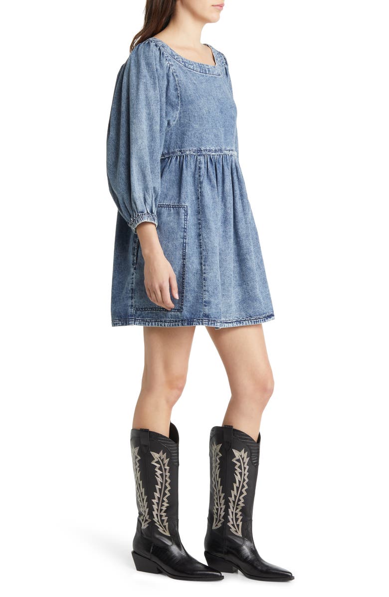 Free People Get Obsessed Babydoll Minidress, Alternate, color, 