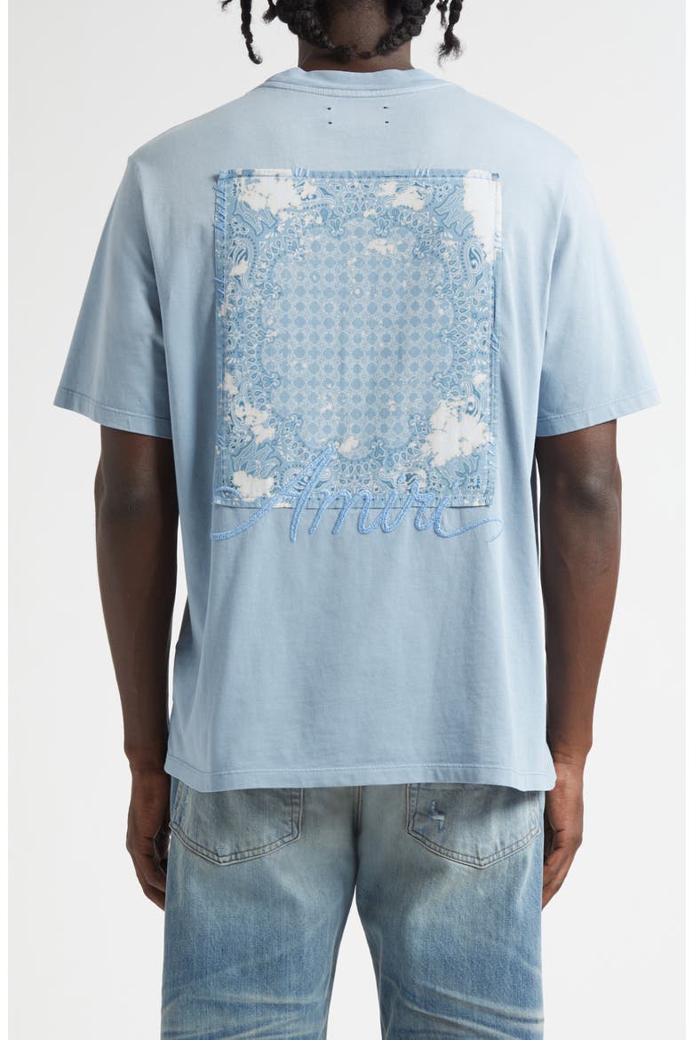 Bleached Bandana Patch T-Shirt, Alternate, color, ASHLEY BLUE