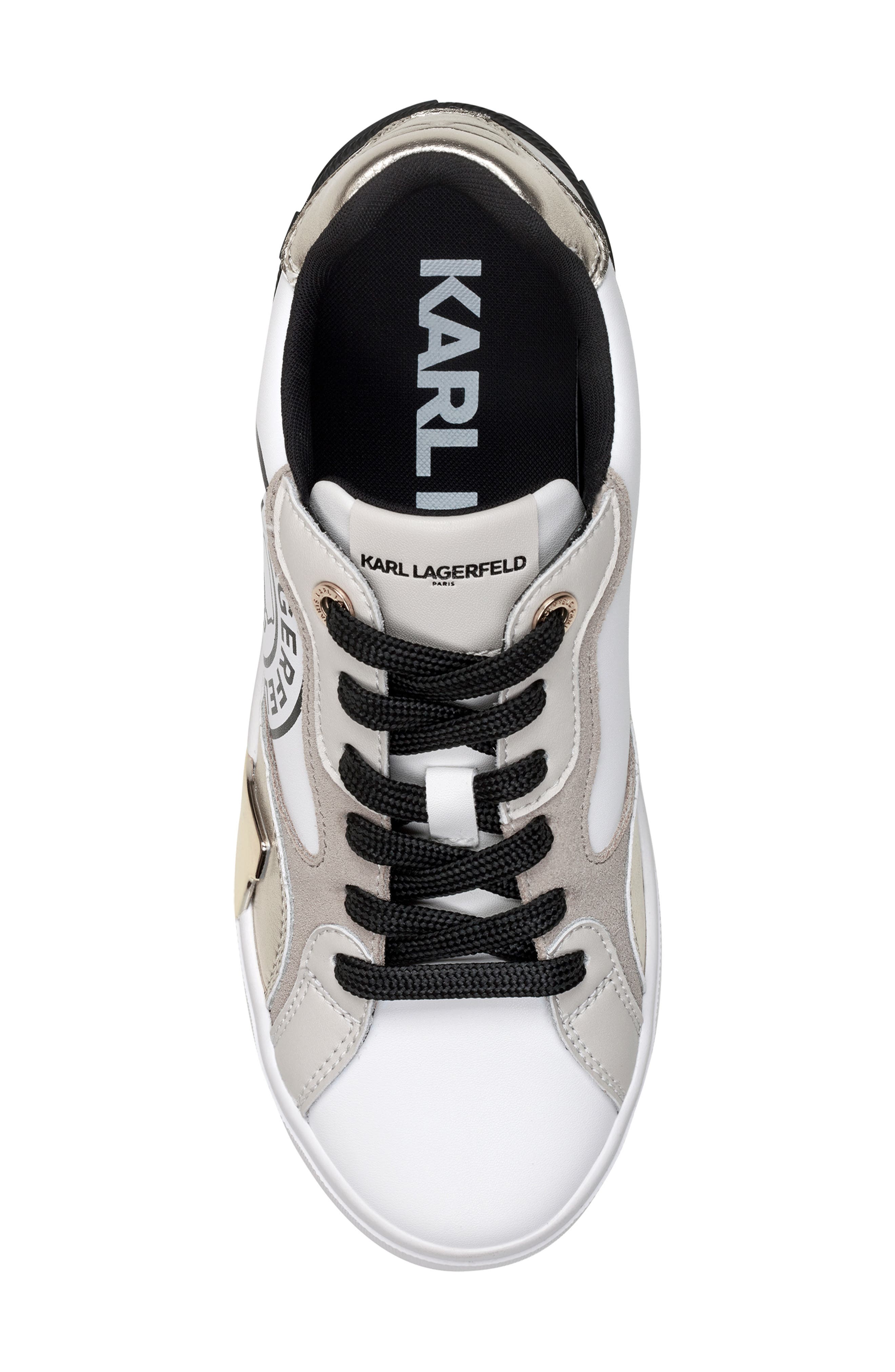 KARL LAGERFELD PARIS Meryn Sneaker, Alternate, color, Bright White/ Calcare