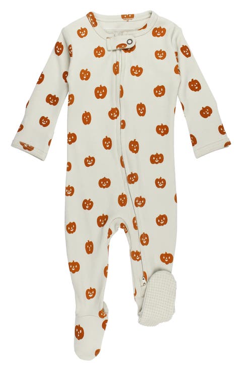 Print Fitted One-Piece Organic Cotton Footie Pajamas (Baby)