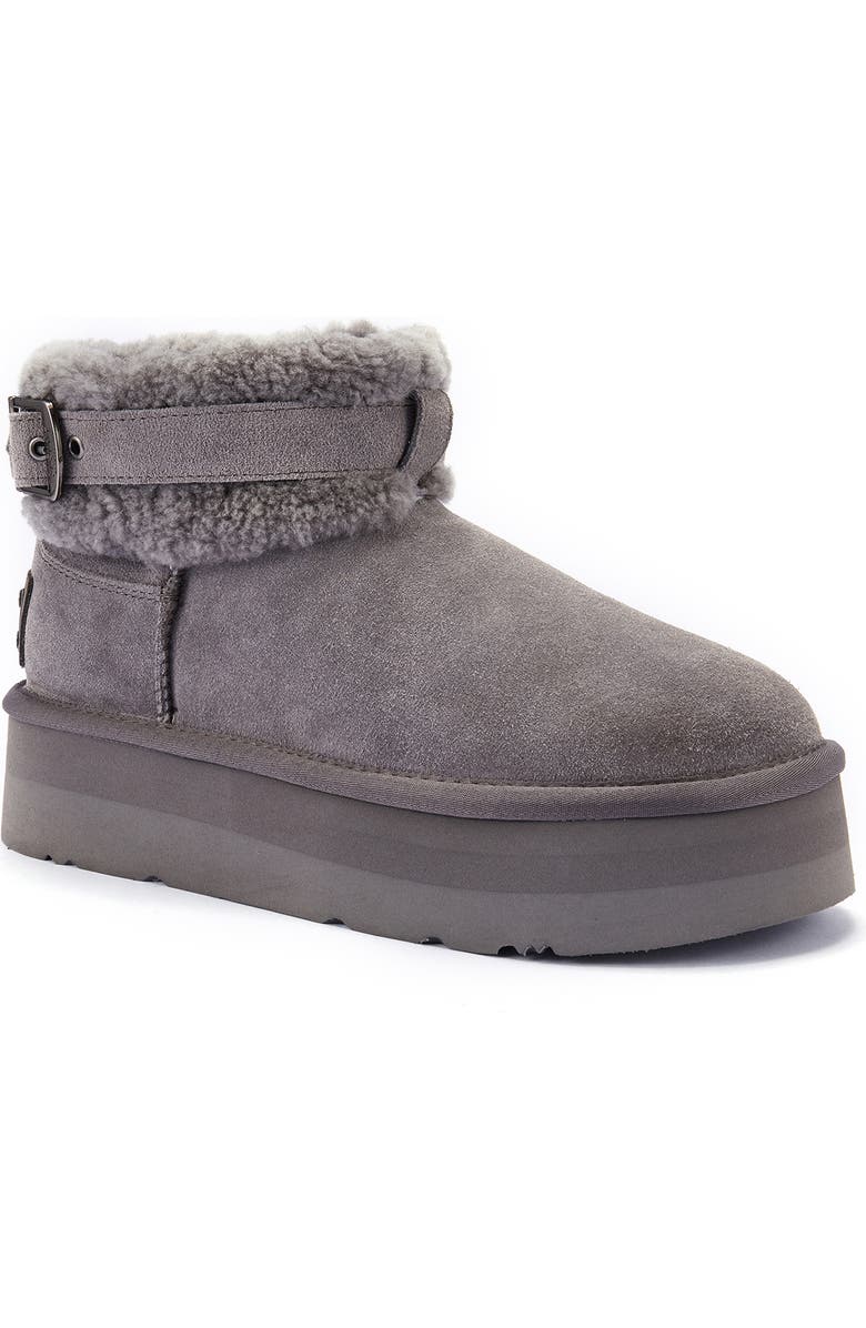 Australia Luxe Collective Eden Genuine Shearling Platform Bootie, Main, color, Gray