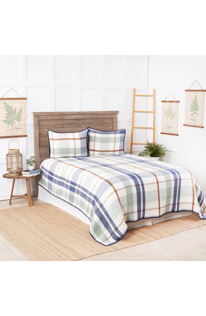 C&F Home Cypress Plaid Coverlet Set, Main, color, Blue